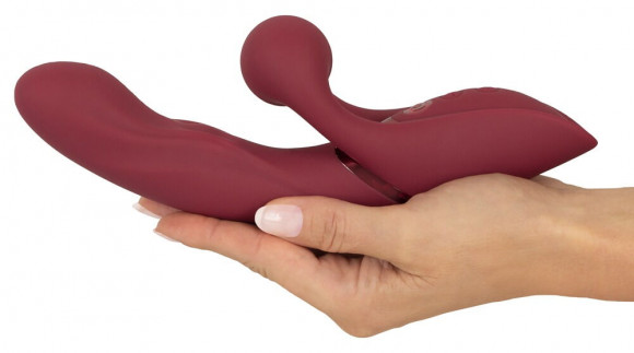 Малиновый вибратор-кролик с функцией постукивания 2 Function Rabbit Vibrator - 22,3 см. Малиновый вибратор-кролик с функцией постукивания 2 Function Rabbit Vibrator - 22,3 см.