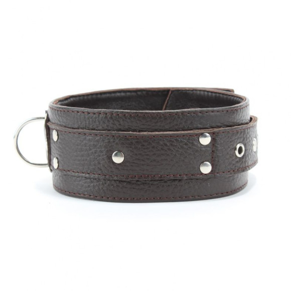 Коричневый широкий ошейник из мягкой кожи Коричневый широкий ошейник из мягкой кожи