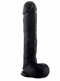 Чёрный фаллоимитатор Realistic Cock 15 With Scrotum - 38 см. Чёрный фаллоимитатор Realistic Cock 15 With Scrotum - 38 см.