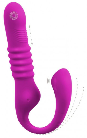 Лиловый вибратор 3 Function Vibrator с функцией фрикций и постукиванием