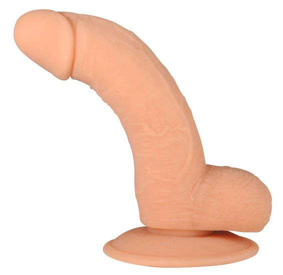Телесный фаллоимитатор на присоске - 14 см. Телесный фаллоимитатор на присоске - 14 см.