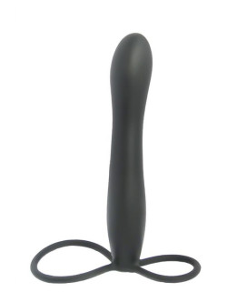 Черная насадка на пенис для двойной стимуляции Mojo BlackJack - 15 см. Черная насадка на пенис для двойной стимуляции Mojo BlackJack - 15 см.