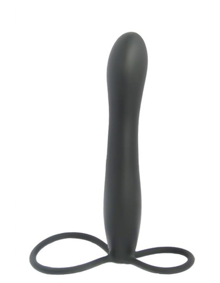 Черная насадка на пенис для двойной стимуляции Mojo BlackJack - 15 см. Черная насадка на пенис для двойной стимуляции Mojo BlackJack - 15 см.