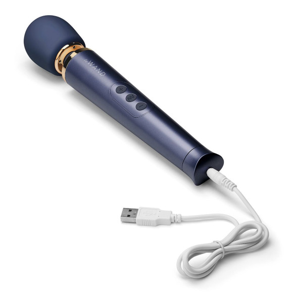 Cиний вибратор Le Wand Petite Rechargeable Vibrating Massager - 25 см. Cиний вибратор Le Wand Petite Rechargeable Vibrating Massager - 25 см.