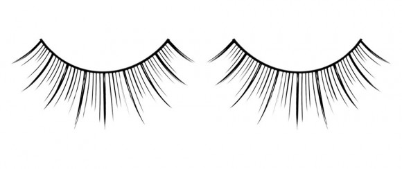 Черные накладные ресницы со срезом  елочкой  Deluxe