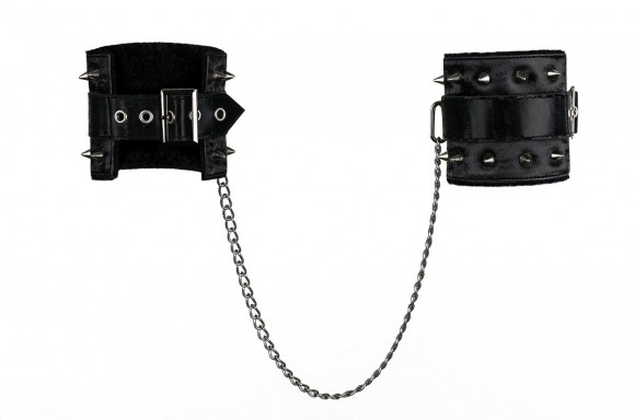 Чёрные наручники Darksy с шипами Чёрные наручники Darksy с шипами