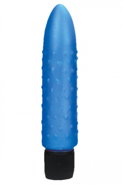 Голубой вибратор с пупырышками - 12,7 см. Голубой вибратор с пупырышками - 12,7 см.