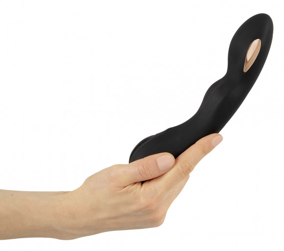 Черный вибратор-электростимулятор для точки G - 20,2 см.
