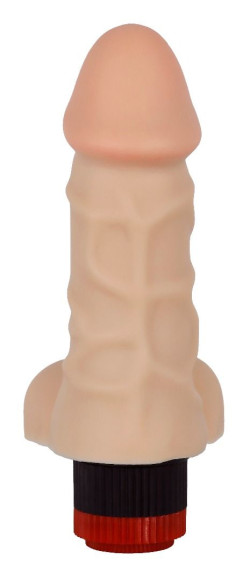 Телесный реалистичный вибратор с мошонкой - 16,5 см. Телесный реалистичный вибратор с мошонкой - 16,5 см.