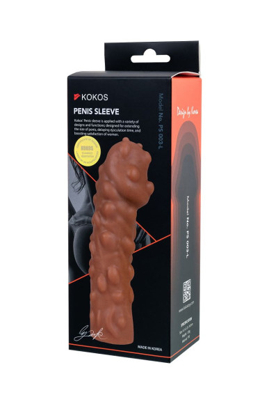 Телесная, покрытая пузырьками насадка на член - 16,5 см. Телесная, покрытая пузырьками насадка на член - 16,5 см.