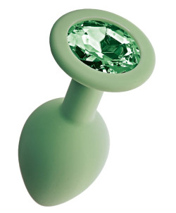 Салатовая анальная пробка с кристаллом Gamma-S - 7,2 см. Салатовая анальная пробка с кристаллом Gamma-S - 7,2 см.