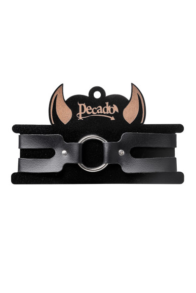 Черный кожаный чокер-ошейник из двух ремешков Черный кожаный чокер-ошейник из двух ремешков