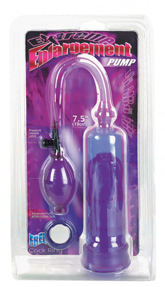 Фиолетовая вакуумная помпа с нежной вставкой - 19 см.