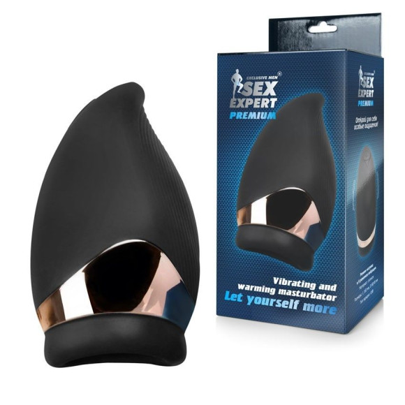 Черный вибромастурбатор Sex Expert Черный вибромастурбатор Sex Expert