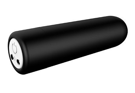 Черная перезаряжаемая вибропуля Power Bullet