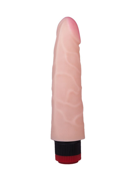 Вибромассажёр-реалистик с розовой головкой - 20,2 см. Вибромассажёр-реалистик с розовой головкой - 20,2 см.