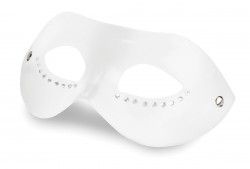 Белая кожаная маска со стразами Diamond Mask