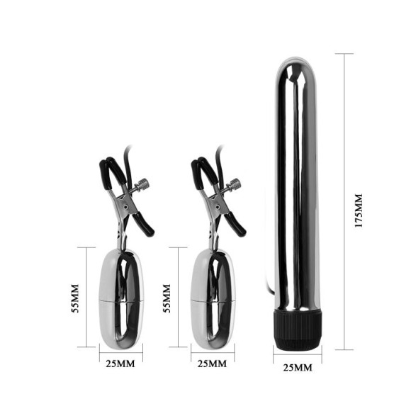 Набор из вибратора и вибростимуляторов для груди Набор из вибратора и вибростимуляторов для груди