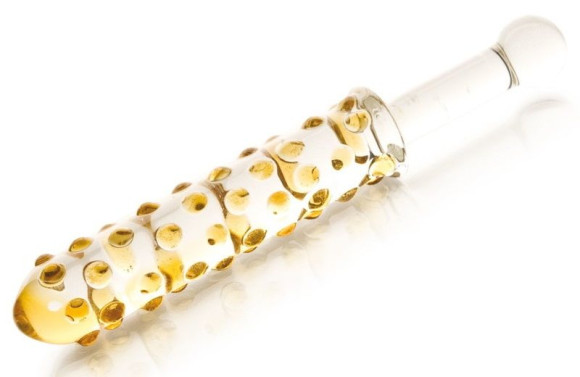 Стеклянный анальный фаллос с выпуклыми точками - 24 см. Стеклянный анальный фаллос с выпуклыми точками - 24 см.