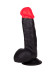 Чёрный фаллоимитатор с красной головкой - 17 см. Чёрный фаллоимитатор с красной головкой - 17 см.