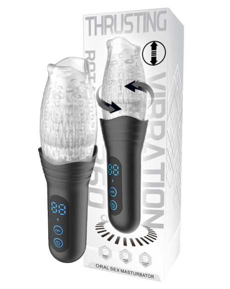 Автоматический мастурбатор Oral Sex Masturbator с функциями ротации, вибрации и фрикций Автоматический мастурбатор Oral Sex Masturbator с функциями ротации, вибрации и фрикций