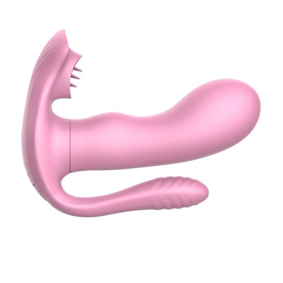 Розовый женский тройной вибростимулятор Розовый женский тройной вибростимулятор