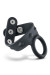 Черное эрекционное кольцо с подхватом мошонки на кнопках VS6