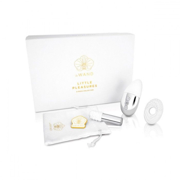 Белоснежный вибронабор Little Pleasures Collection с серебристыми элементами Белоснежный вибронабор Little Pleasures Collection с серебристыми элементами