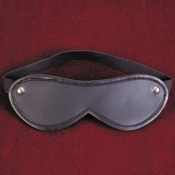 Чёрная кожаная маска на глаза на эластичной резинке Чёрная кожаная маска на глаза на эластичной резинке
