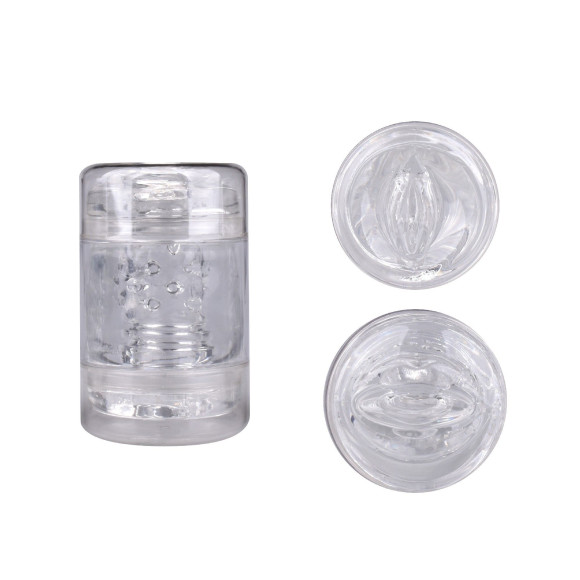 Прозрачный двусторонний мастурбатор Joy Cup - вагина и рот Прозрачный двусторонний мастурбатор Joy Cup - вагина и рот