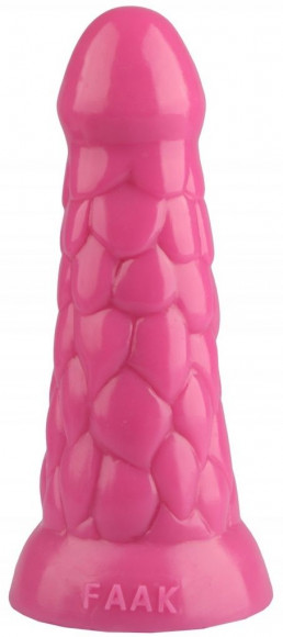 Розовая анальная рельефная втулка - 19,5 см. Розовая анальная рельефная втулка - 19,5 см.