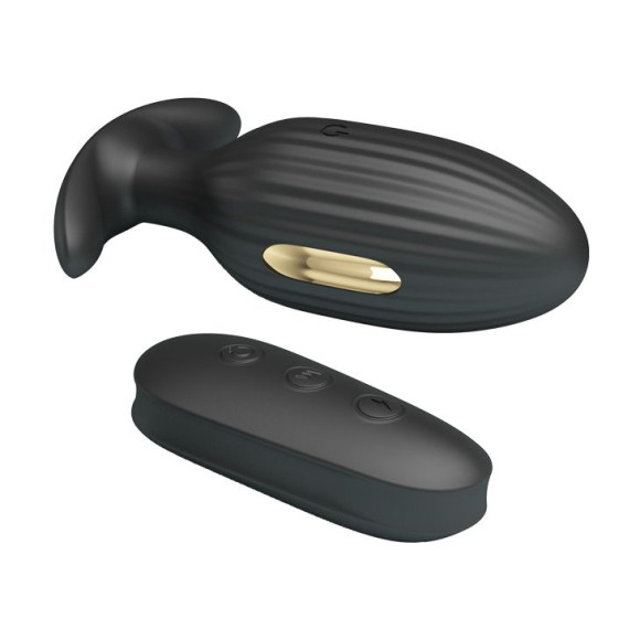 Черная анальная вибропробка с электростимуляцией и пультом ДУ Royal Pleasure - 9,2 см. Черная анальная вибропробка с электростимуляцией и пультом ДУ Royal Pleasure - 9,2 см.