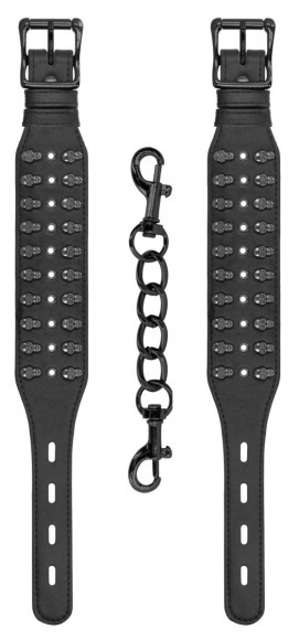Черные оковы с заклепками в виде черепов Черные оковы с заклепками в виде черепов
