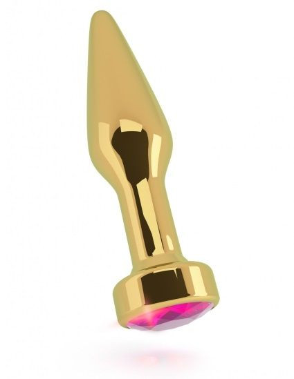 Золотистая анальная пробка R9 RICH Gold/Pink Sapphire с розовым кристаллом - 12 см. Золотистая анальная пробка R9 RICH Gold/Pink Sapphire с розовым кристаллом - 12 см.