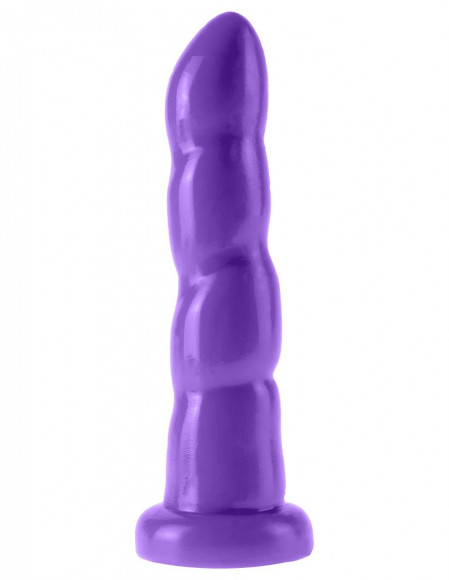 Фиолетовый стимулятор на присоске 6  Twister - 18,4 см.