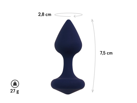 Темно-синяя анальная пробка Exo S - 7,5 см. Темно-синяя анальная пробка Exo S - 7,5 см.