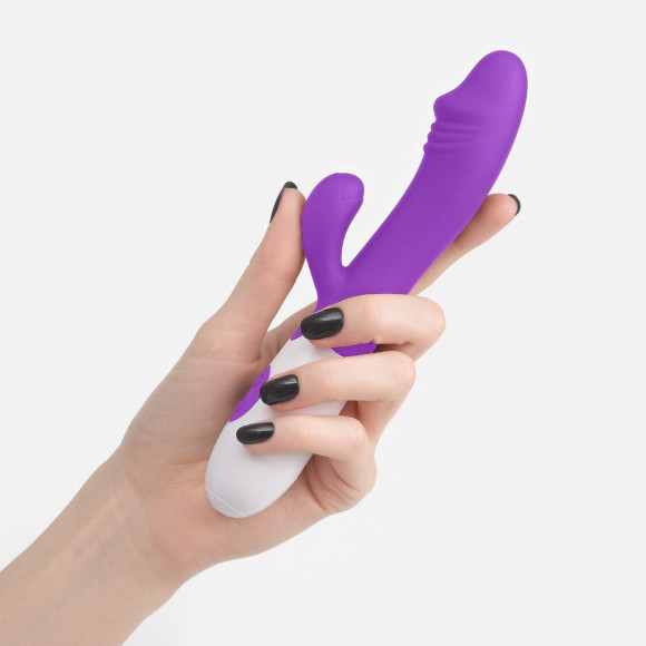 Фиолетовый вибромассажер-кролик WOW с 30 режимами вибрации - 19,5 см. Фиолетовый вибромассажер-кролик WOW с 30 режимами вибрации - 19,5 см.