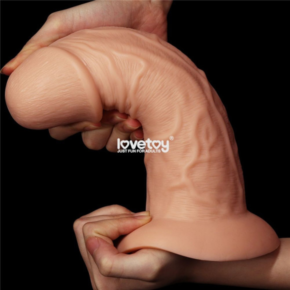 Телесный фаллоимитатор-гигант 9.5 Realistic Curved Dildo - 24 см. Телесный фаллоимитатор-гигант 9.5 Realistic Curved Dildo - 24 см.