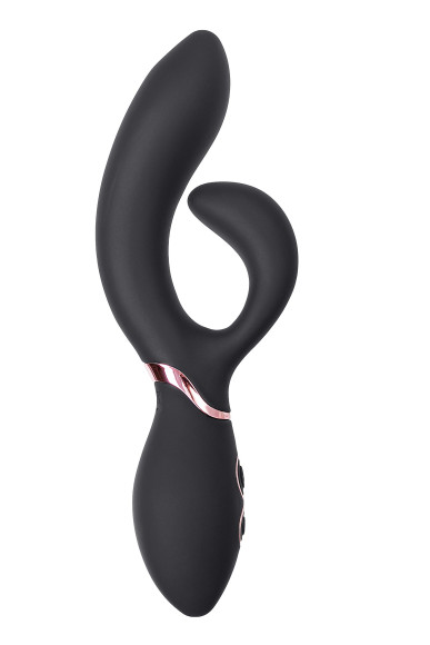Черный вибратор Avalanche с «танцующим» клиторальным стимулятором - 20,5 см. Черный вибратор Avalanche с «танцующим» клиторальным стимулятором - 20,5 см.