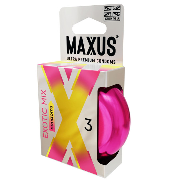 Ароматизированные презервативы Maxus Exotic Mix - 3 шт. Ароматизированные презервативы Maxus Exotic Mix - 3 шт.