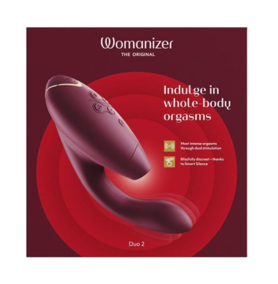 Бордовый бесконтактный клиторальный стимулятор Womanizer Duo 2 Бордовый бесконтактный клиторальный стимулятор Womanizer Duo 2