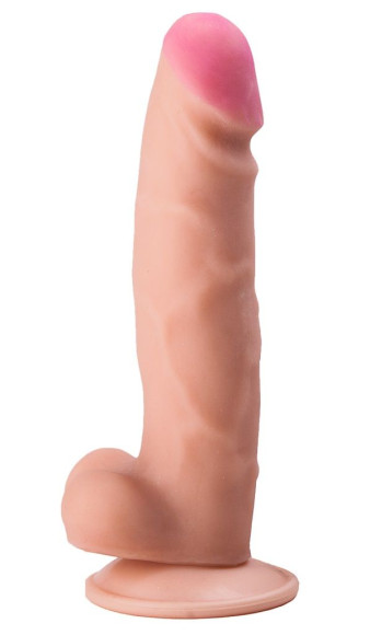 Телесный фаллоимитатор на присоске с выраженным рельефом - 19 см. Телесный фаллоимитатор на присоске с выраженным рельефом - 19 см.