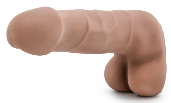 Кофейный фаллоимитатор с мошонкой Suave - 17,78 см. Кофейный фаллоимитатор с мошонкой Suave - 17,78 см.