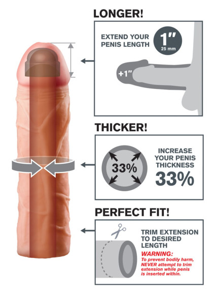 Телесная насадка Perfect 1 Extension - 17,7 см. Телесная насадка Perfect 1 Extension - 17,7 см.