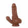 Коричневый поясной фаллоимитатор с вибронасадкой Han - 18 см.