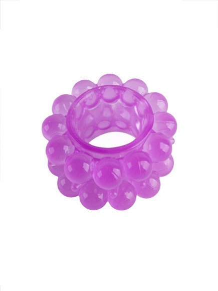 Лиловое эрекционное кольцо с 2 рядами стимулирующих шариков
