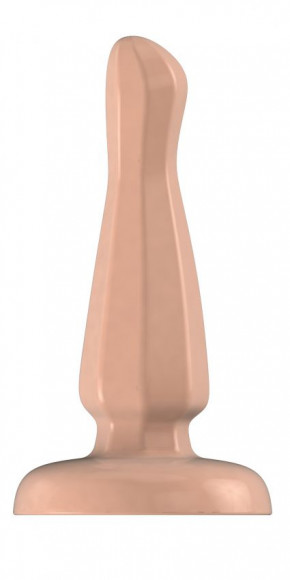 Бежевый анальный стимулятор с гранями Bottom Line Model 3 - 10,5 см.