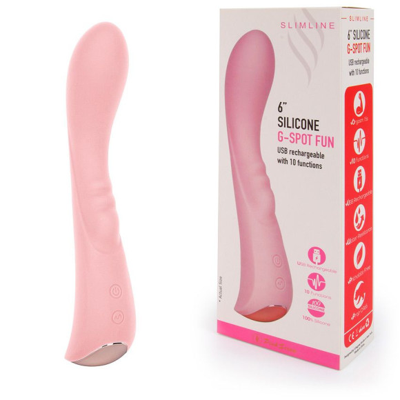 Нежно-розовый вибромассажер 6 Silicone G-Spot Fun - 19,1 см. Нежно-розовый вибромассажер 6 Silicone G-Spot Fun - 19,1 см.
