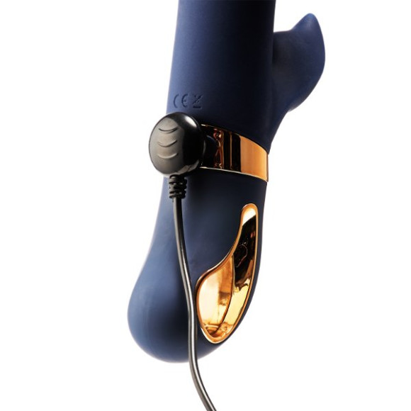 Темно-синий вибратор-кролик Atropos - 23 см. Темно-синий вибратор-кролик Atropos - 23 см.