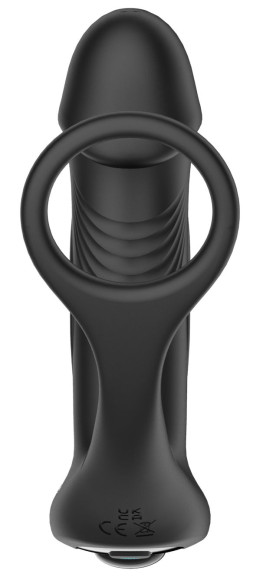 Черный пульсирующимй массажер простаты с вибрацией и пультом ДУ - 17,1 см. Черный пульсирующимй массажер простаты с вибрацией и пультом ДУ - 17,1 см.